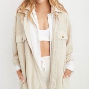 Aerie Women's Shacket Sand Color